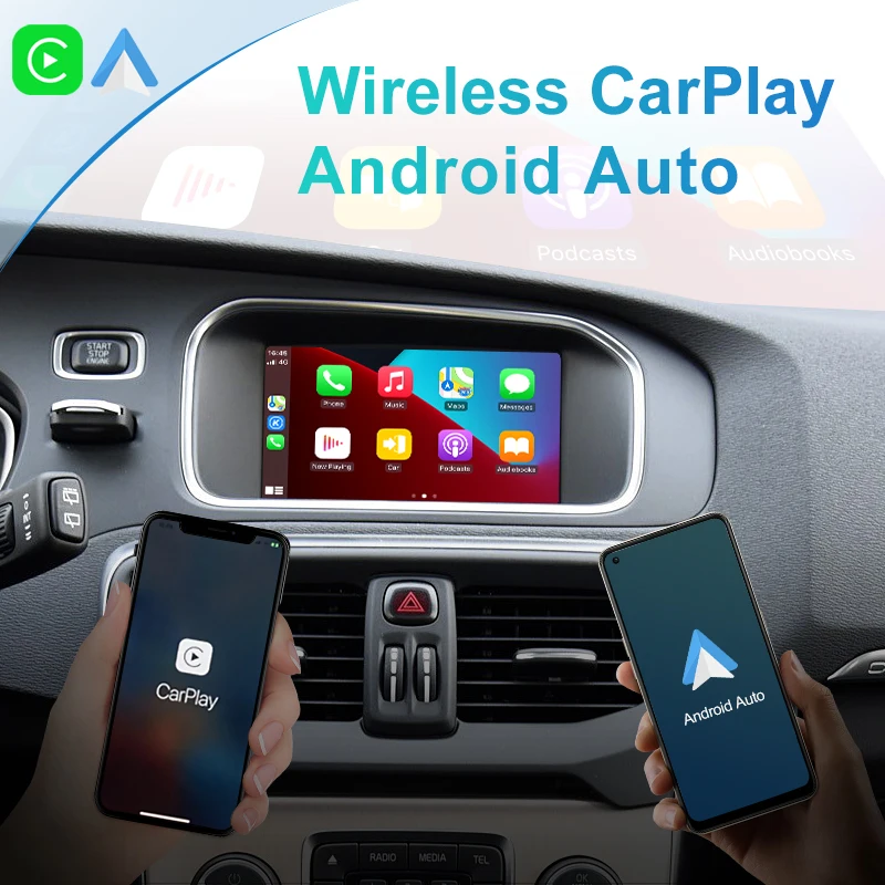 Wireless Apple CarPlay For VOLVO 7‘’ S60 S80 XC60 V60 V40 S60L 2011-2019 Car Play Android Auto Box Mirror Front View Rear Camera