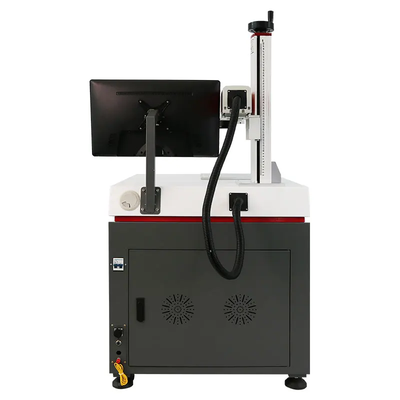 Fiber Laser Marking Machine Raycus 20W 30W 50W Cabinet Stand with Rotary Axis Metal Engraving Machine for Jewelry Cut