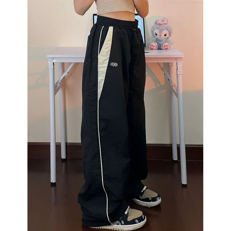 Y2K Vintage Mode Lose Hose 2024 Casual Straße Hip Hop Baggy Hosen Hohe Taille Breite Bein Hosen Solide Jogger Frauen kleidung – Detail 8