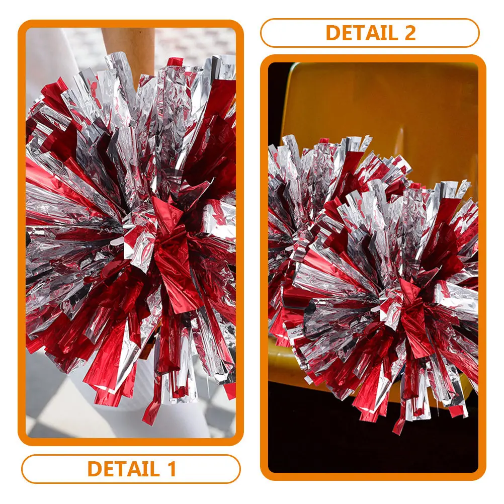 3Pcs Lightweight Cheerleading Pom Poms Bright Attractive Colors Easy Hold Handle Perfect for Cheering Squads Athletes Dancers