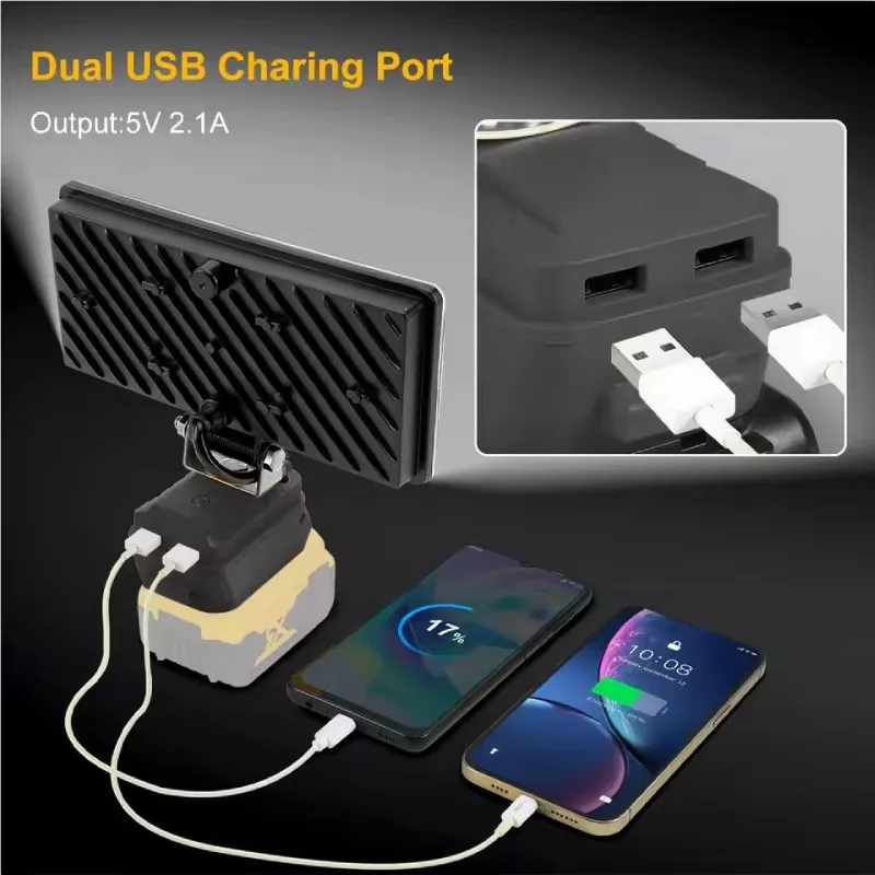 8 بوصة مصباح ليد لماكيتا 18 فولت بطارية ليثيوم أيون LED ضوء العمل مع منفذ USB أداة ضوء المحمولة مصباح التخييم الفيضانات في حالات الطوارئ