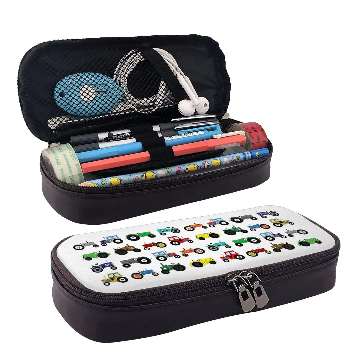 

Кожаный пенал с принтом тракторов для мальчиков и девочек, подарки, коробка для ручек, сумка-карандаш, канцелярские принадлежности, сумка-держатель для ручек