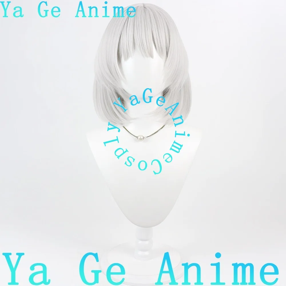 Limbus Company Kira Silver White Bob Cosplay Wig with Realistic Scalp - Dark Theater Performance