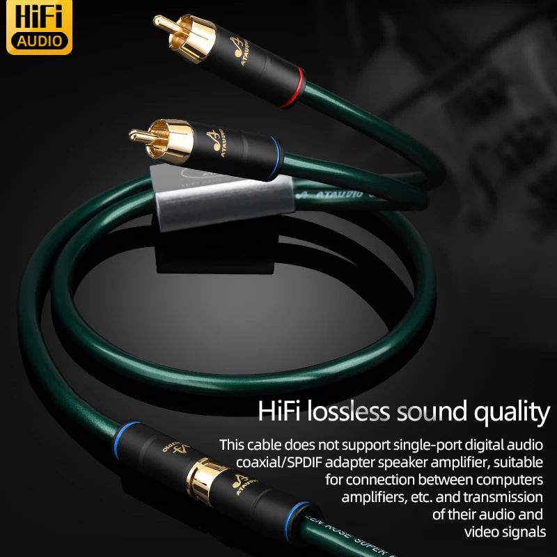 

Hifi RCA Female to 2 RCA Male Audio Cable OCC Silver Plated core RCA to Dual RCA Y Splitter Distributor Converter Speaker Cable