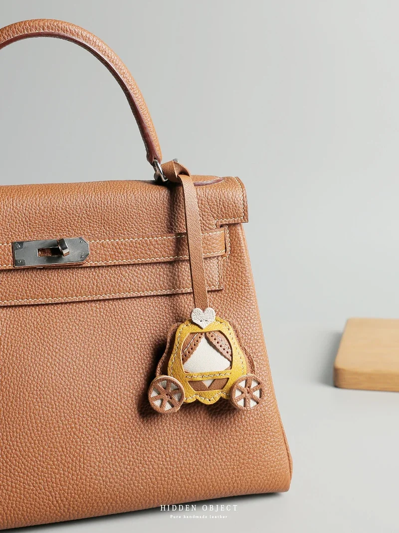 

Handmade Leather Bag Charm Original Pumpkin Car Bag Small Pendant Leather Bag Charmcar Keychain Couple Handmade Bag Pendant Birt