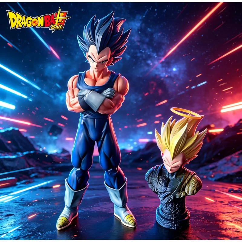 New Dragon Ball Z Majin Vegeta Figure Replace Head Vegeta Super Saiyan Action Figures 27cm/10.63inch Collection Model Toys Gifts