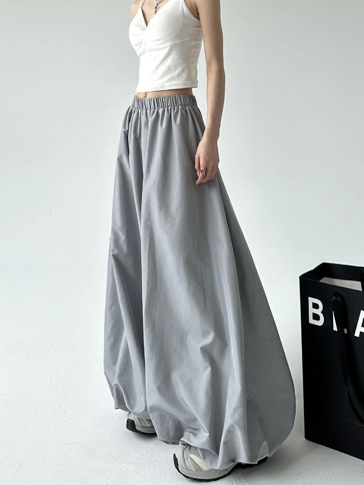 ay Skort Dames Zomer Hoge Taille Los Slanke A-lijn Casual Luie Lantaarn Wijde Pijpen Lange Broek Nylon Stof Relax Sle