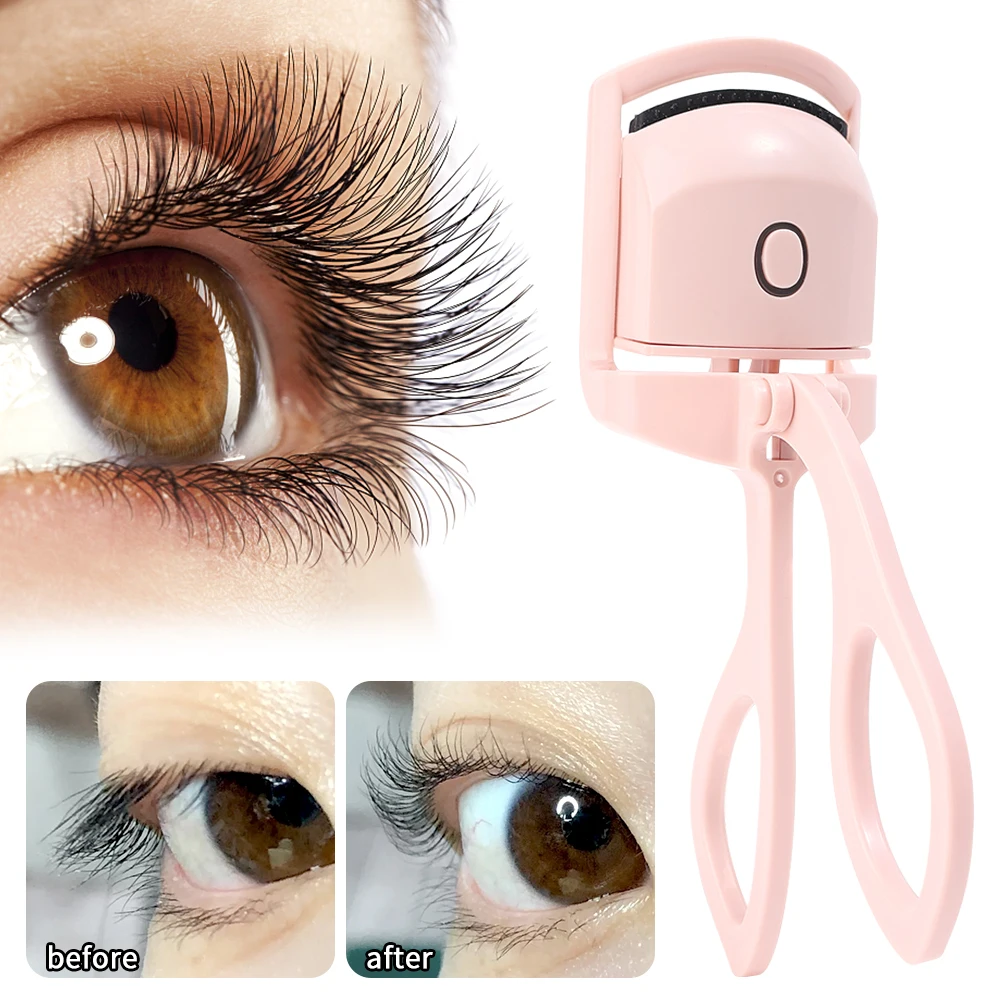 Electric Heated Eyelash Curler Eyelashes Curls Thermal Eyelash Curler Temperature Control Charging Mini Long Lasting Makeup Tool