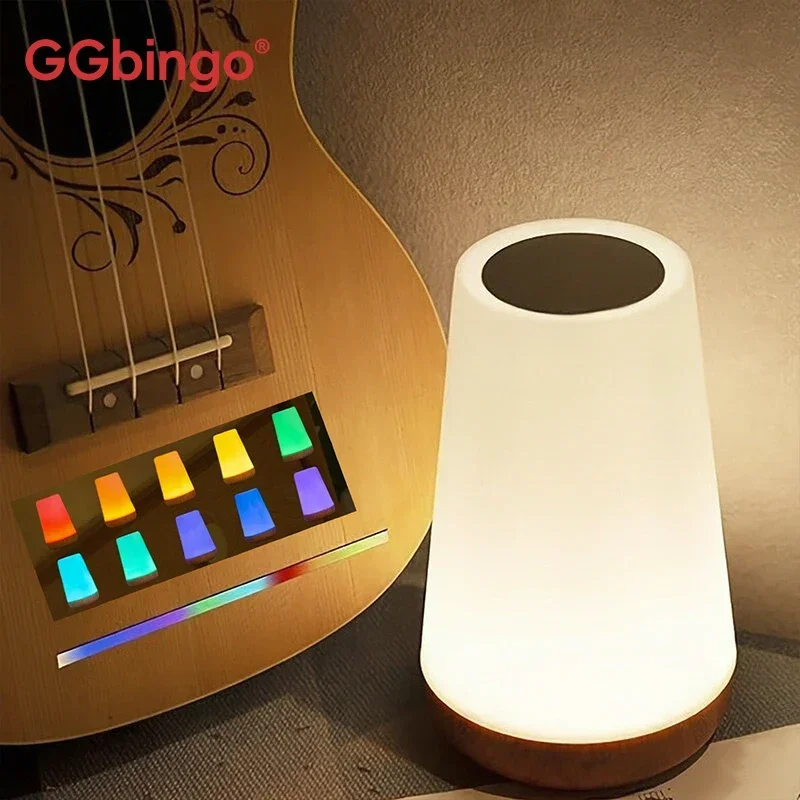 GGbingo Bedside Table Lamp USB Touch Control LED Night Light 13 Colors Changing Dimmable Remote Light Bedroom Camping Decor