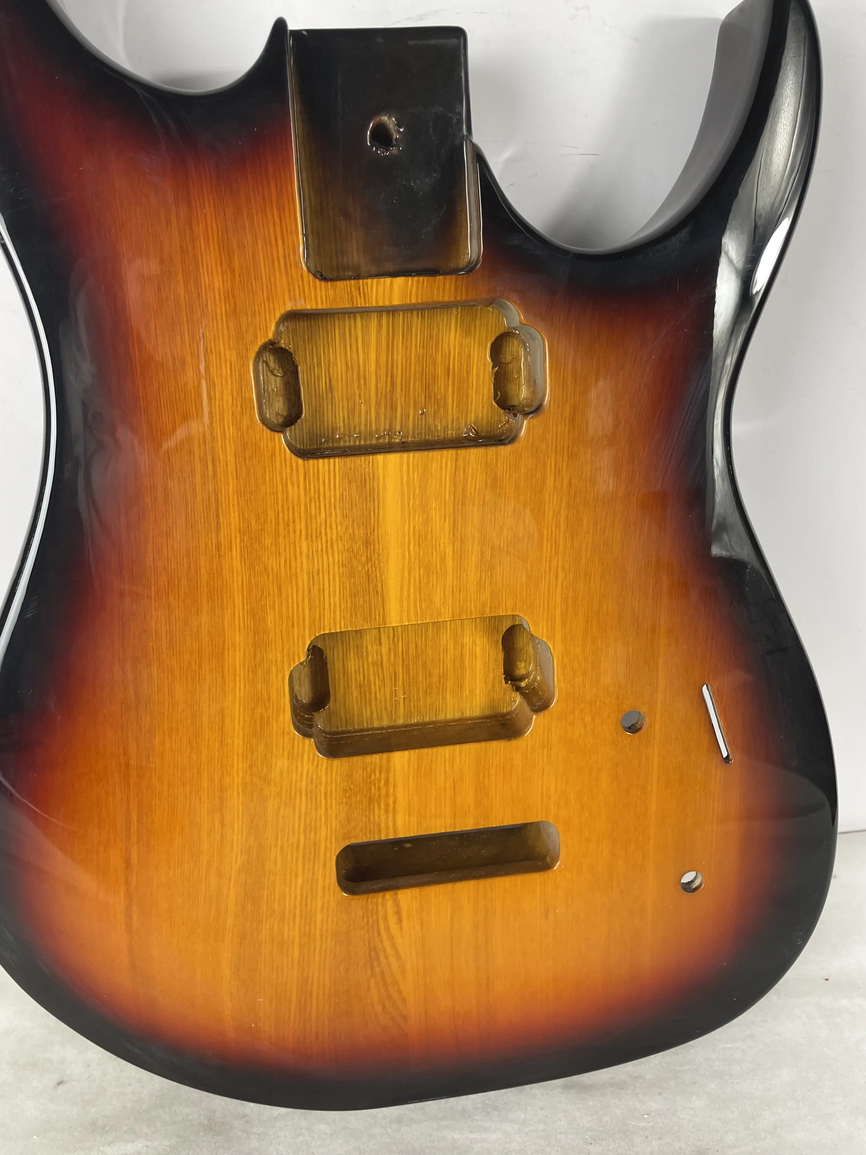 High quality ST guitar body completed with HH gloss gray wood DIY to replace unfinished guitar barrel bolt connection heel