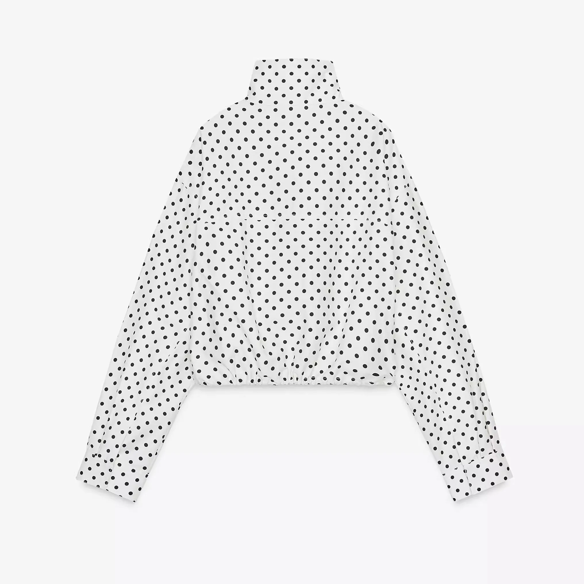 

Autumn New Arrival Women's Dstring Polka Dot Bubble Sve Long Jaet Outerwear Breathable Loose Fit Commute Sle Zipper...