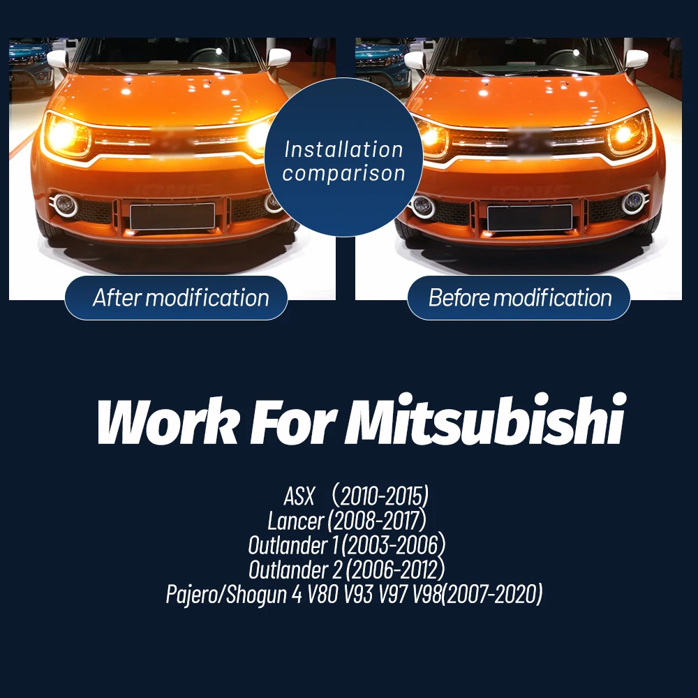 2pcs LED Turn Signal Light Blub WY21W T20 7440A Canbus For Mitsubishi ASX Lancer Outlander 1 2 Pajero Shogun 4 V80 V93 V97 V98