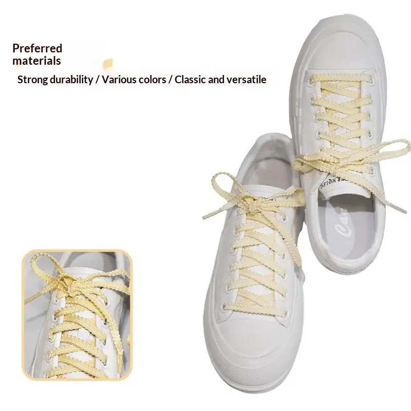 1 Paar 120 cm 0,7 mm flache geflochtene Schnürsenkel in Unifarbe mit Weizenähren-Design für Freizeitschuhe und Sportsneaker – Detail 8