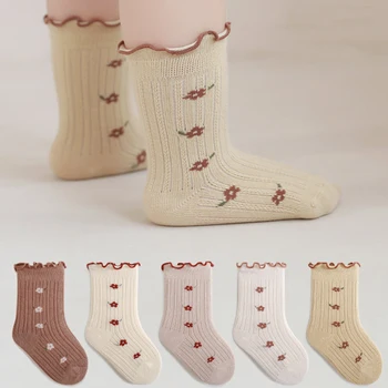 Neue Kleinkind Strähnige Selvedge Mid Socken Neugeborenen Baby Kinder Weiche Baumwolle Spitze Socken Herbst Mädchen Kleinkind Junge Nette Ohne Knochen Socken 0-5Y