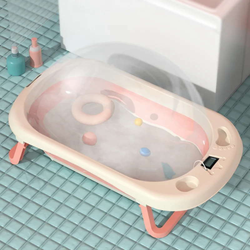 Warm Baby Folding Bathtub Large Household Bath Tub For Newborns And Children Convenient And Comfortable