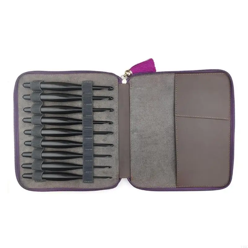 

9pcs Ergonomic Crochet Hook Aluminum Crochet Hook для вязания Craft 3,5 мм-8,0 мм Y4QC