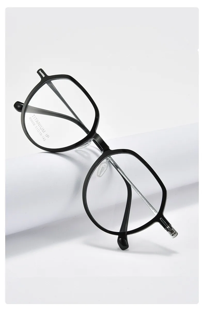 New ultra light and comfortable nylon frame glasses frame, pure titanium legs, polygonal eyeglass frame, prescription glasses