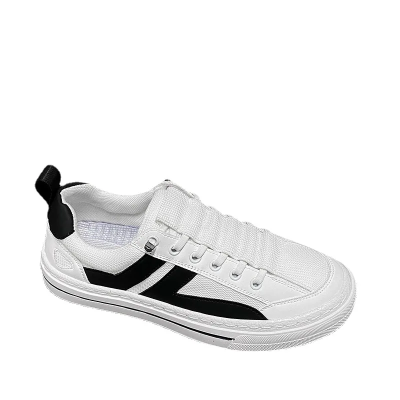 Men's Four Seasons New Versatile Fashion Little White Shoes Solid Color Breathable Leisure Sports Comfortable Board Shoes