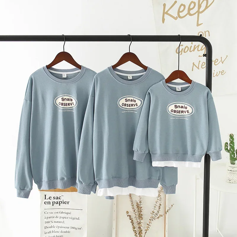 Equal Family Clothing Baby Boys Girls Cotton Long Sleeve Tops Tees Dad Daughter Matching Clothes Mom And Son Sweatshirts Autumn