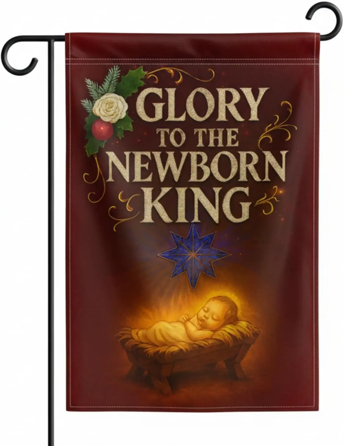Christian Family Garden Flag - Double-Sided Outdoor Yard Decoration for Christmas, Thanksgiving, Fall Harvest - 12x18 Inch D llz