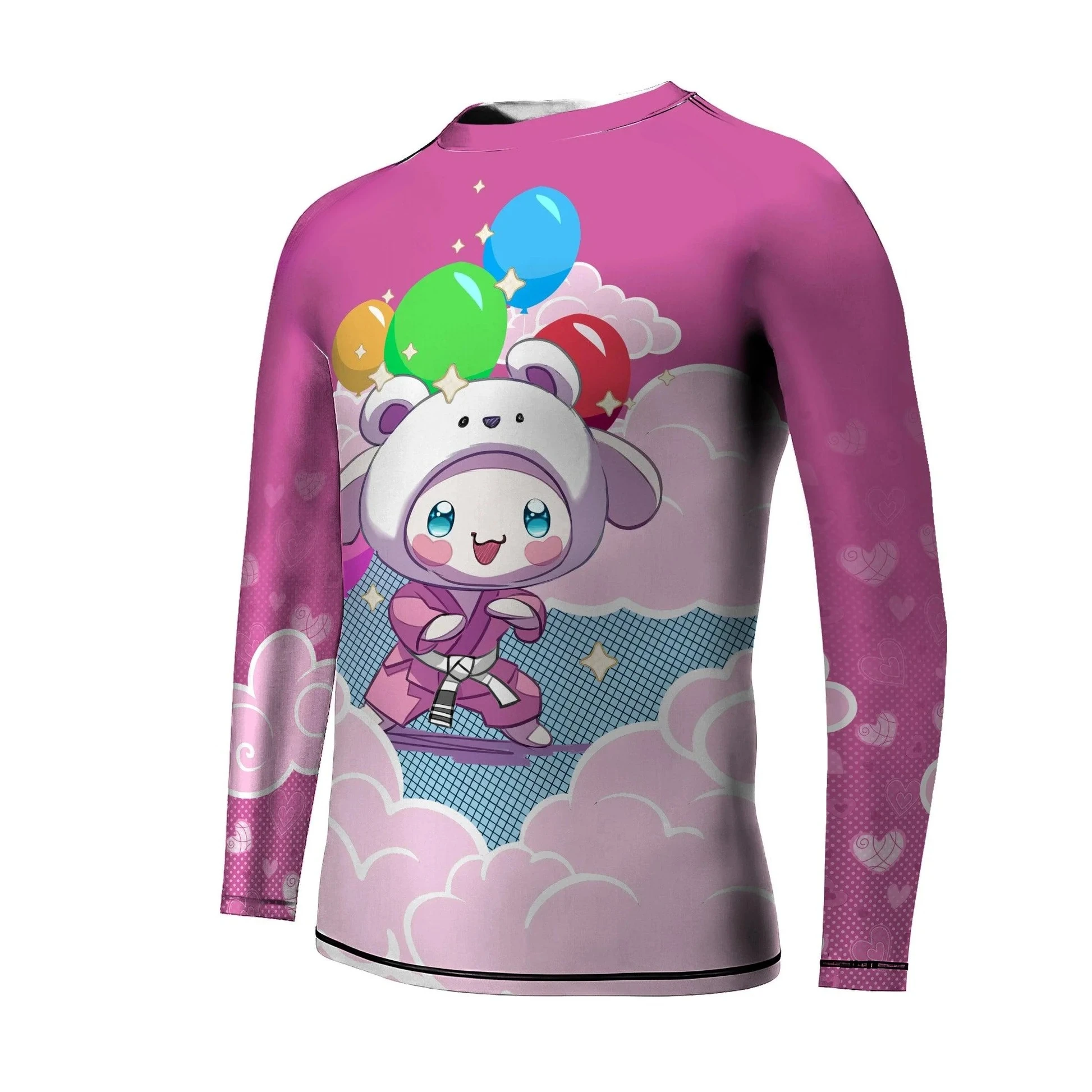 Pria dan Wanita Dewasa serta Anak-anak Dapat Mengenakan Pakaian Sanrio Lengan Pendek dan Lengan Panjang yang Cepat Kering untuk MMA dan Kebugaran