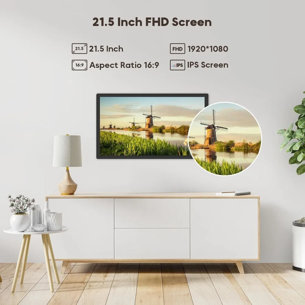 Popular-21.5 بوصة إطار صورة رقمي كبير واي فاي مع جهاز تحكم عن بعد، 1920 × 1080 FHD IPS بدون إطارات صور إلكترونية بشاشة تعمل باللمس #3