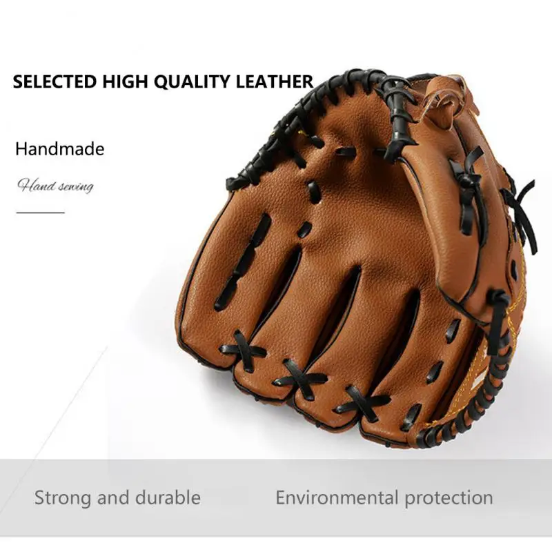 1PCS Pure Leather Baseball Glove Adult Children Baseball Training Thickened Cushioning Infield Pitcher Baseball Glove