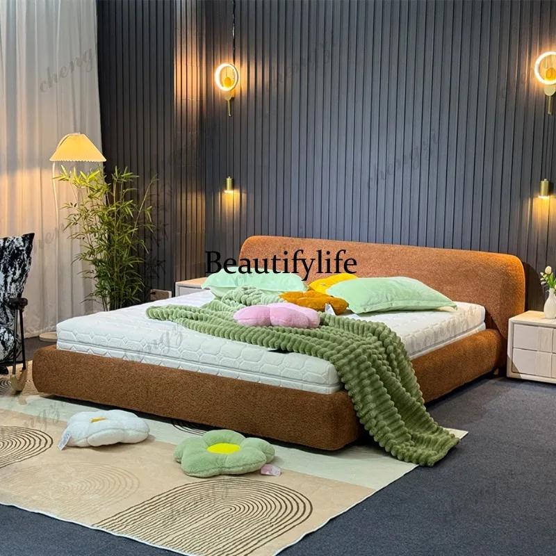 

K182 Design Double Bed Modern Sofa Headboards Human Dog Wooden Massage Bed Sleeping Platform Letto Matrimoniale Trendy Furniture