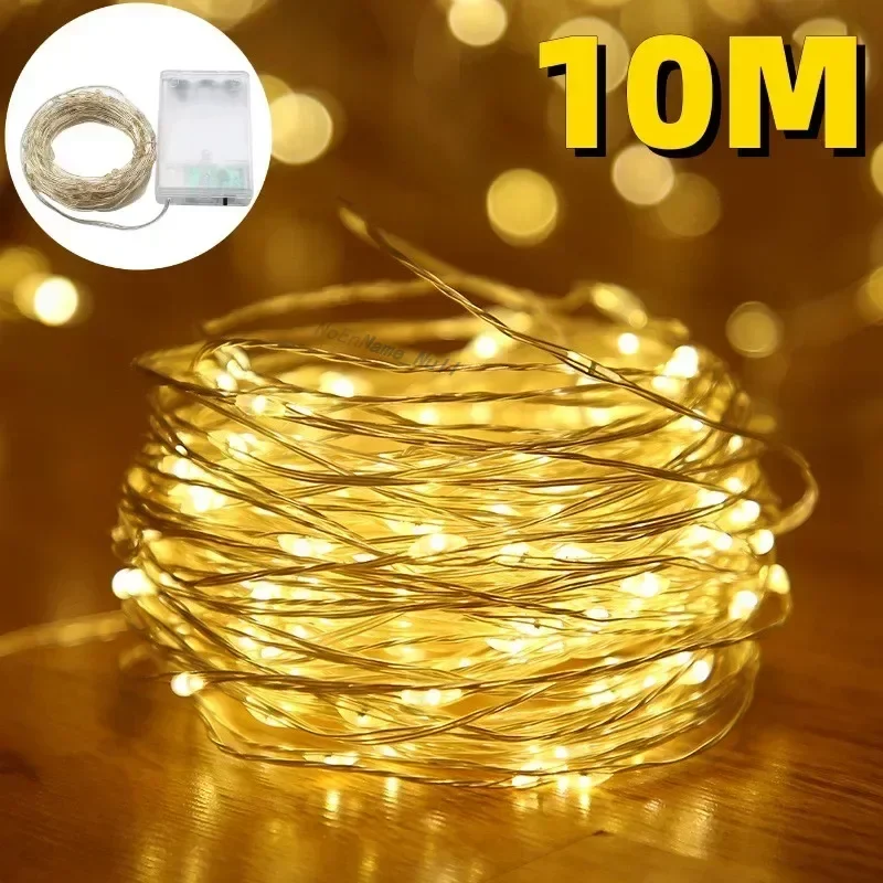 

Led Fairy Lights Copper Wire String 1/2/5/10M Holiday Outdoor Lamp Garland For Christmas Tree Wedding Party Decoration