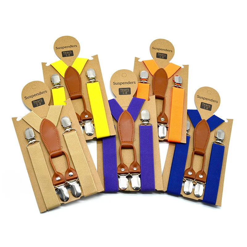 Fashion Children's Suspenders 2.5cm3 Clip Cute Y Back Elastic Elastic Boys Girls Suspenders Wedding Performance Accessories