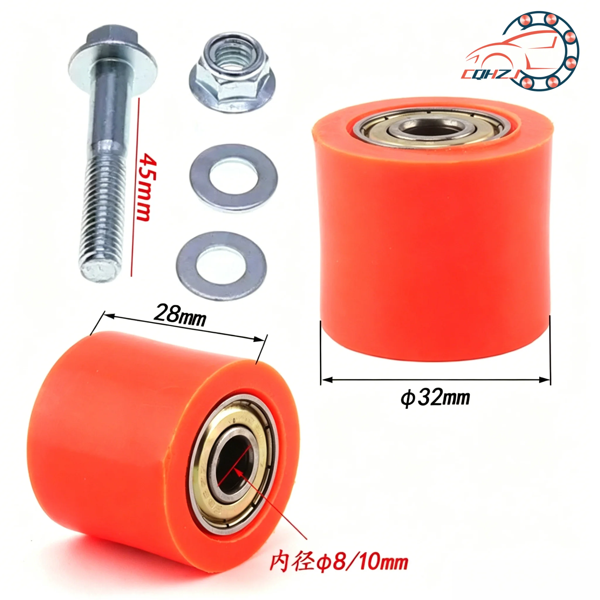 HZJ Motorcycle 8/10mm Chain Roller Tensioner Pulley Wheel Guide Bolt For BOSUER KTM XR CR CRF KLX KX YZ YZF RMZ WR BSE Dirt Bike
