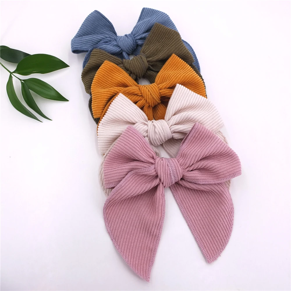 Corduroy Bow Hair Clips Baby Girls Women Vintage Velvet Fable Hair Bow Barrettes Accessories for Toddler Kids Teen Girls