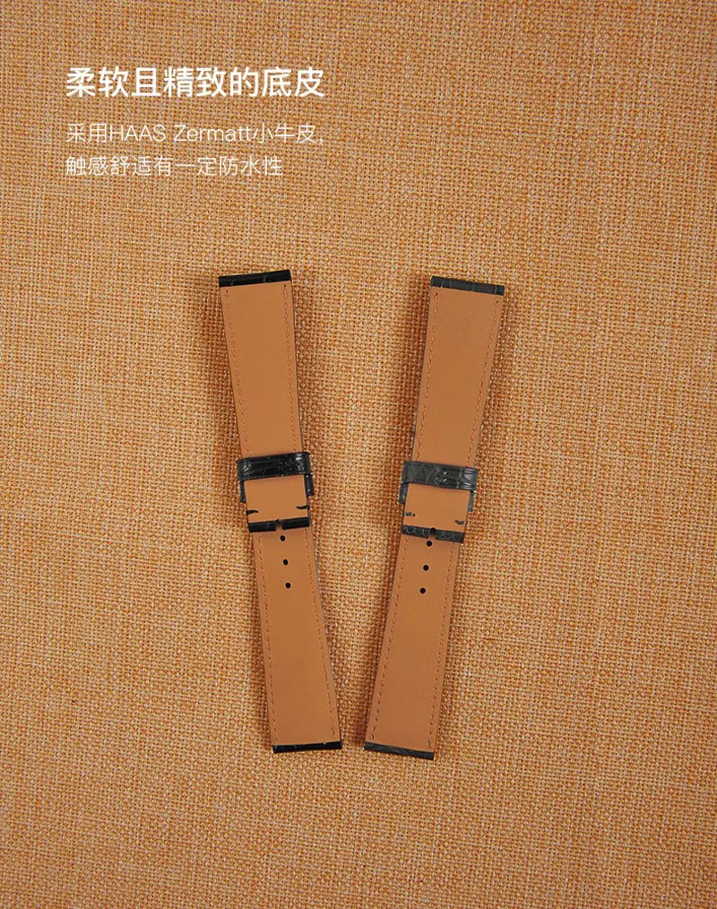 FUYIJIA 高級カスタマイズユニバーサル時計バンドトップ手作りワニ革ストラップ 1:1 カスタムワニリストバンド時計アクセサリー