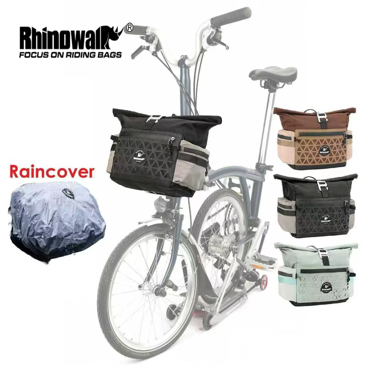 

Rhinowalk Waterproof Bicycle Front Tube Bag 6.5L Quick-release Handlebar Bag With Raincover