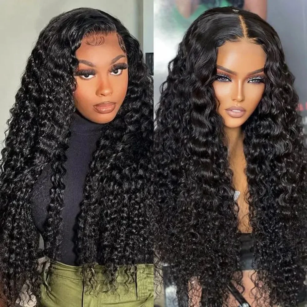 

Deep Wave Glueless Human Wig 4×4 Transparent Lace Frontal Wig 150% Density Front Human Hair Wig For Women