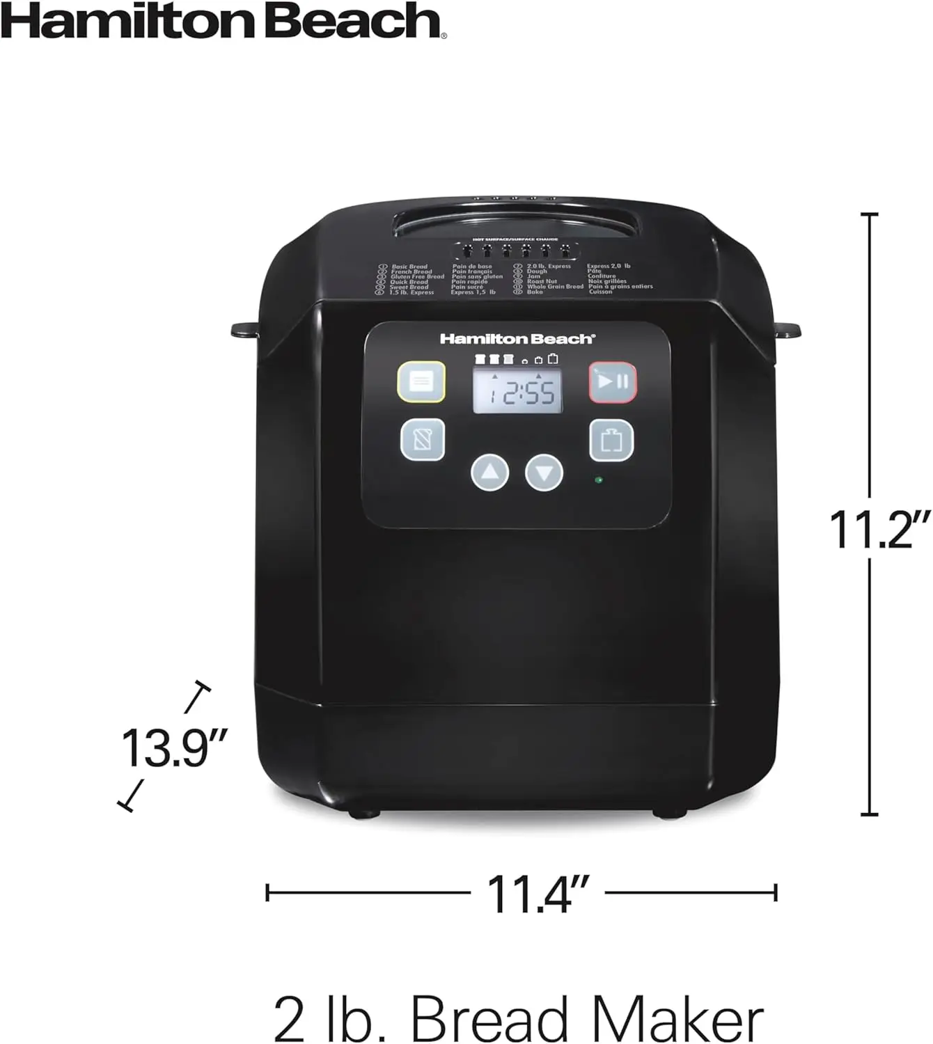 Máquina para hacer pan, digital, programable, 12 configuraciones + sin gluten, sartén antiadherente sin PFAS apta para lavavajillas + paleta para amasar