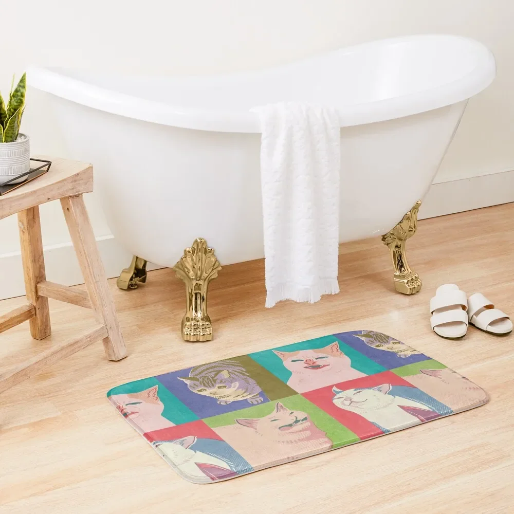 

Four Meme Cats of the Apocalypse Bath Mat Foot Bathroom Sleeping Room Rugs Hallways Mat