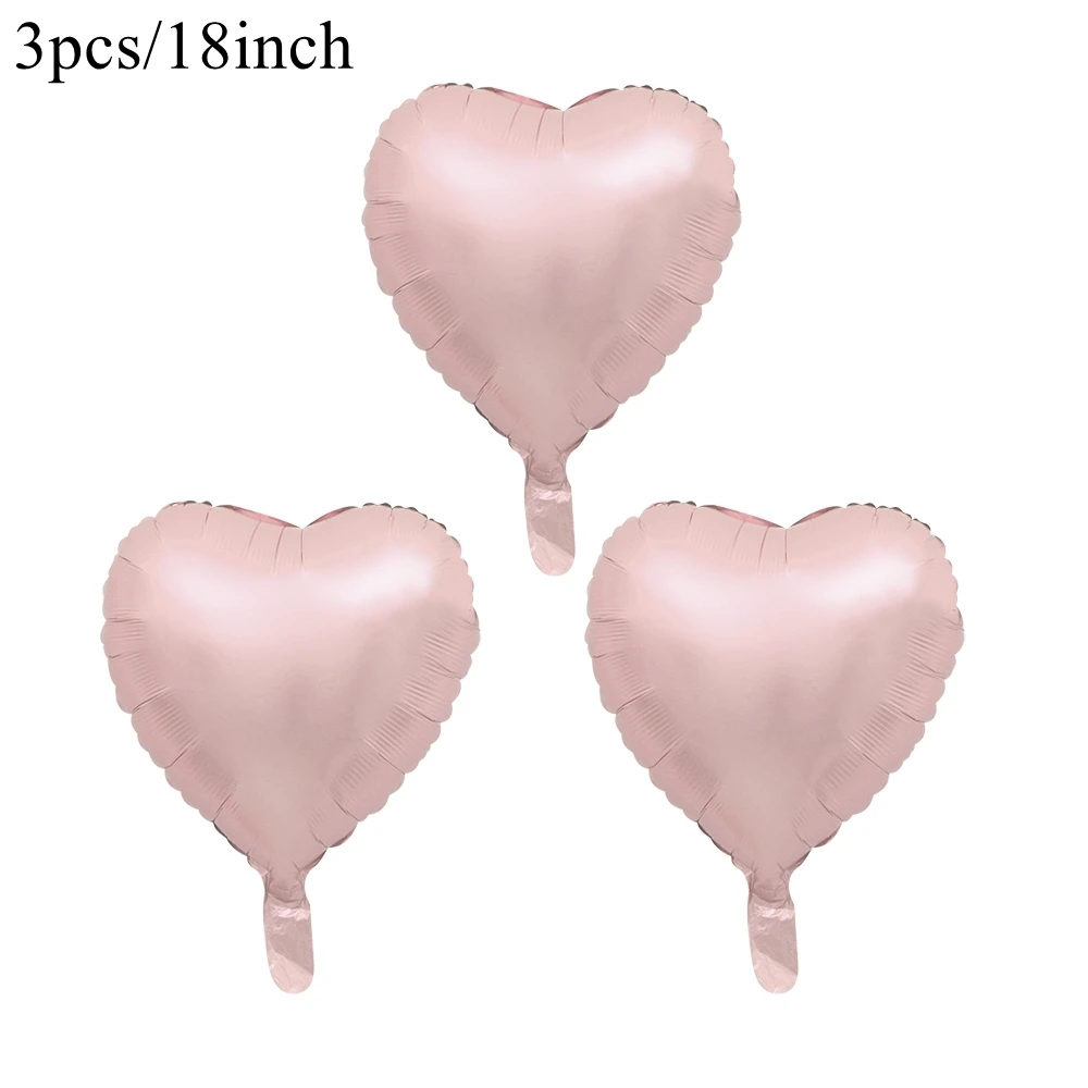 1set Pink White Series Balloons with Foil Number/Heart Balloon Girl\'s Happy Birthday Decorations Anniversary Baby Shower Supply