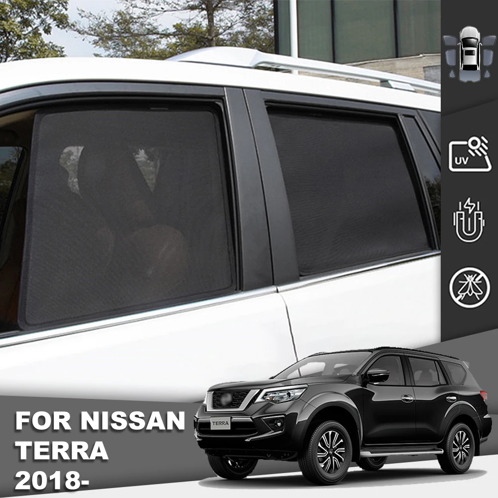 For Nissan Terra X-Terra 2018-2024 Rear Side Baby Window Sun Shade Magnetic Car Sunshade Shield Front Windshield Curtain Visor