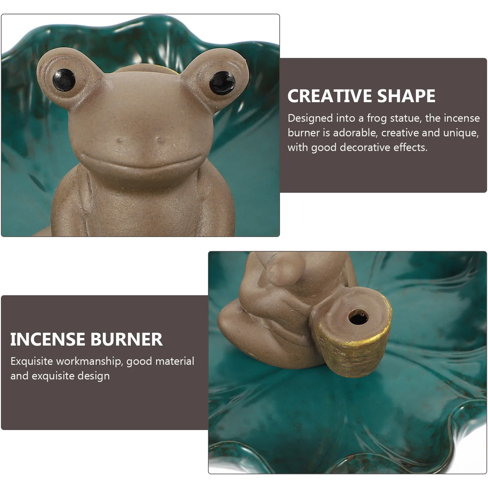

Frog Shaped Ceramic Backflow Incense Burner Holder Creative Censer Desktop Aroma Relaxation Decor Ceramic Backflow Censer
