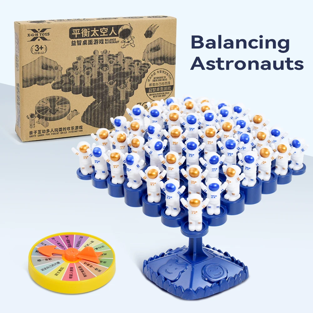 Children Astronaut Balance Tree Game Parent Child Interactive Desktop Game Baby Education Montessori Astronaut Balance Board