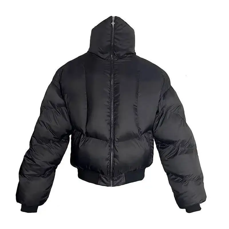 Vintage American Style Men's Cotton Coat Jacket High End Feel Casual Loose Fit Warm Padded Jacket For Autumn/Winter Black Cotton