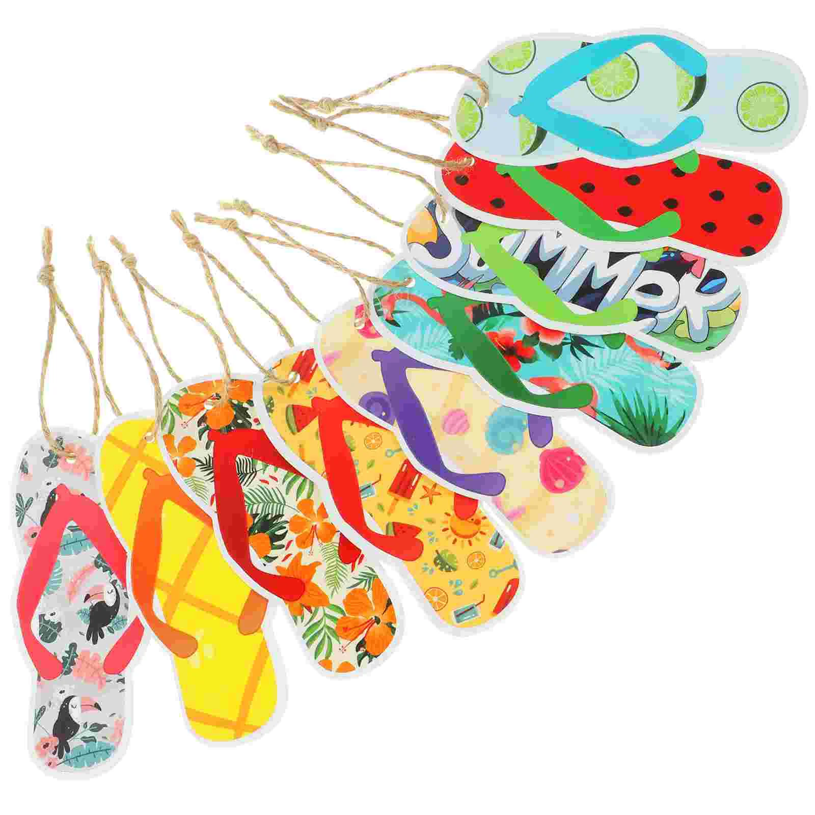 9pcs Hawaiian Birthday Party Slippers Banner Adorable Hanging naments Decor Party Favor Supplies Centerpiece Decoration