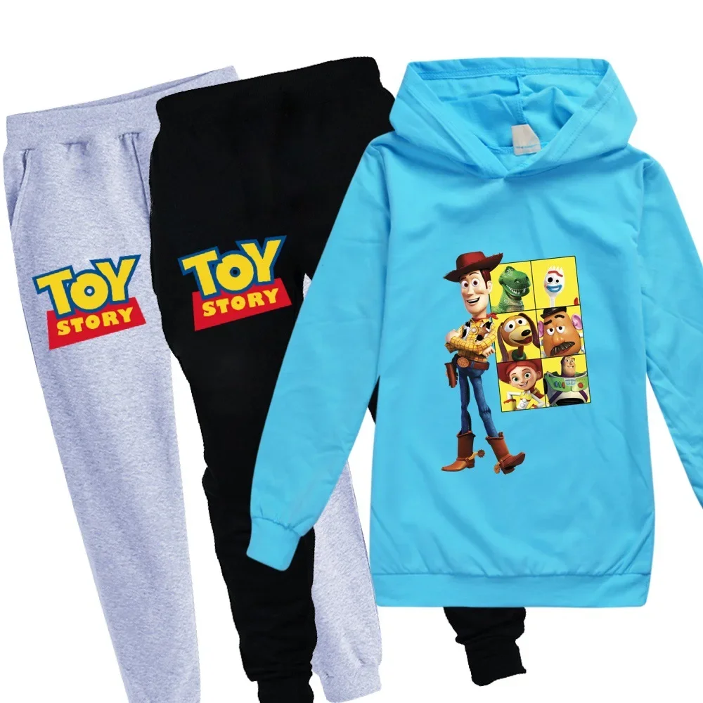 Children Sweatshirt For Boys Long Sleeve T Shirt Hoodie Pants Cartoon Toys Story Woody Costume Kids Clothes Set For Girls Outfit