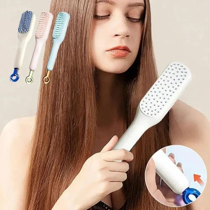 Anti Static Self-cleaning Hairbrush Massage Brush Retractable Rotating Air Cushion Comb Safety Airbag Scalp Massage Care Brush