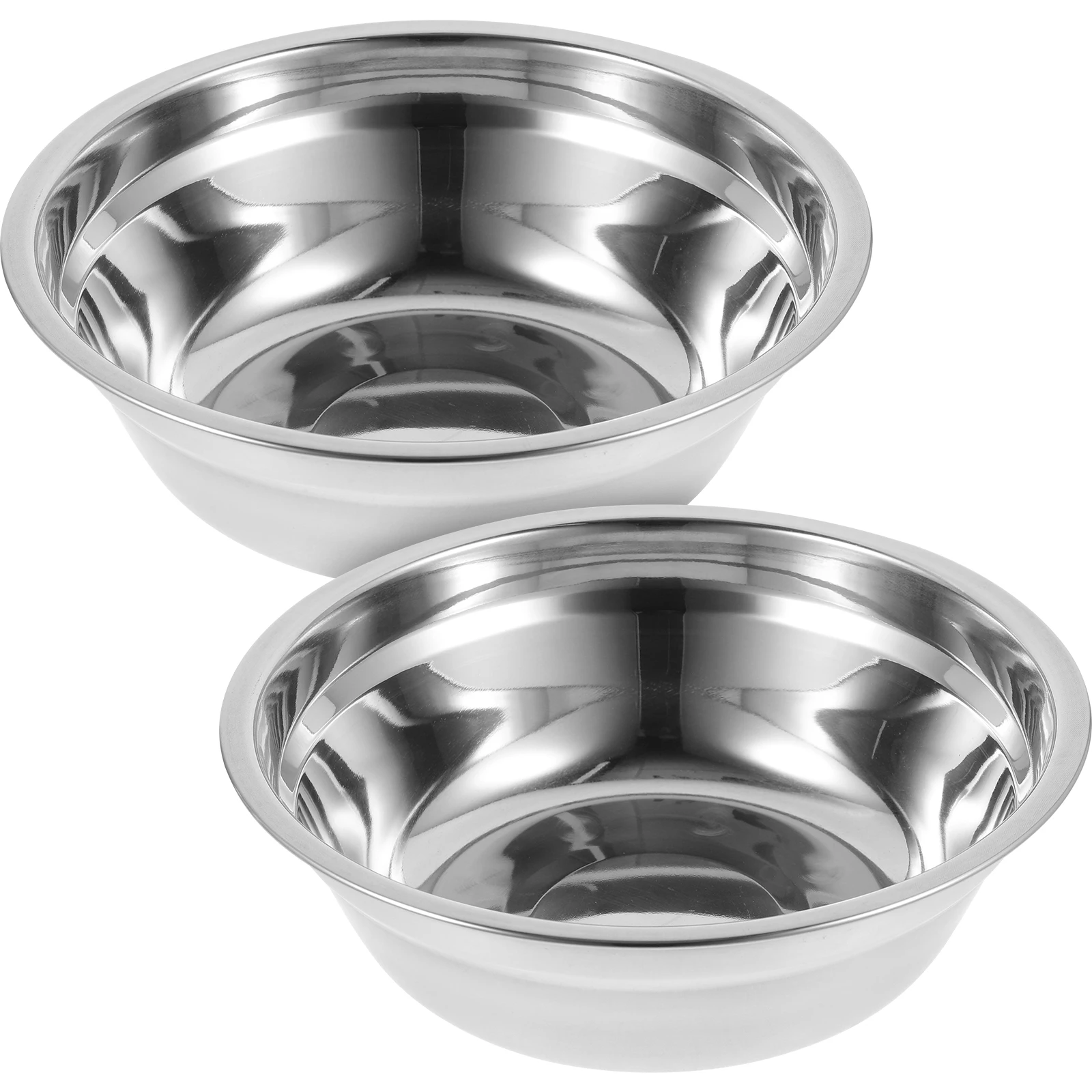 

2 Pcs Stainless Steel Soup Bowl Metal Mixing Bowls Salad Thicken Basin for Kitchen
