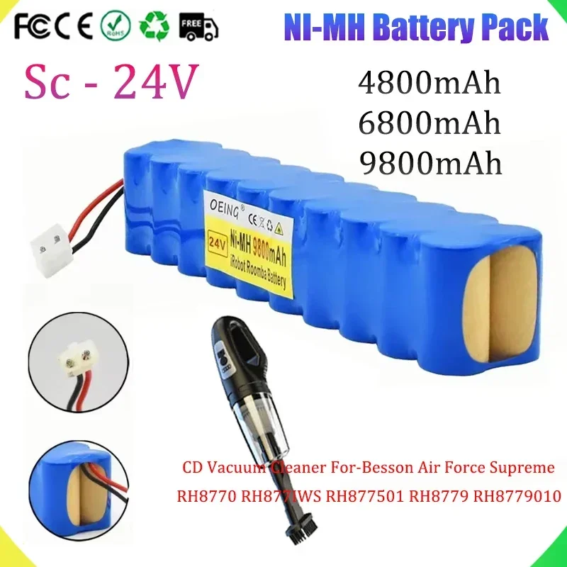 Original Powerful 24V 9800mAh Cordless Vacuum Cleaner NiMH Battery Pack Air Force Supreme RH8770 RH8771WS RH877501RH8779 RH87790