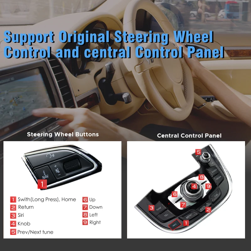 واجهة أوتوماتيكية لاسلكية CarPlay Android لأودي A6 A7 S6 S7 2012-2018 | مشغل DVD مرآة Link AirPlay الملاحة التوصيل والتشغيل