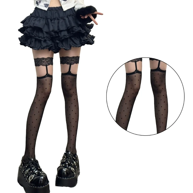 Women's Lolitas Over Knee High Socks Anime Cosplay Costume Spots Thigh High Stockings Long Boot Stockings Hosiery