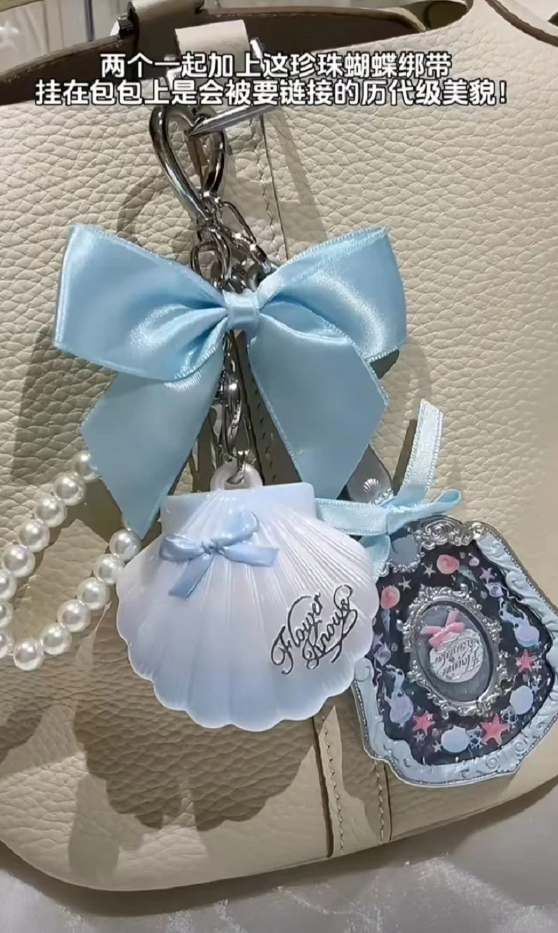 Flower Know Shell Pearl Blue Mini Mirror Pendant High-gloss Pendant